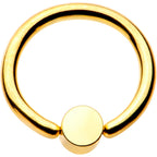 16G 5/16 White Faux Opal 3mm Disc Gold IP BCR Captive Ring