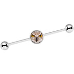14G Full Color Owl Industrial Barbell 37mm