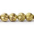 10mm Brass Shiny Wave Stardust Rounds 8 inch 20 beads