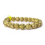 10mm Brass Shiny Wave Stardust Rounds 8 inch 20 beads
