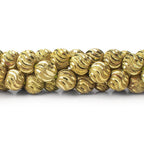 10mm Brass Shiny Wave Stardust Rounds 8 inch 20 beads
