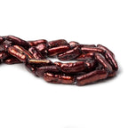 Burgandy Straight Drill Biwa Pearl Beads 12 inch 15 beads 6x20mm