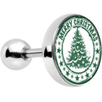 16G 1/4 Merry Christmas Tree Tragus Cartilage Earring