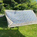 Wild Indigo Bloom – Hand Block Print Cotton Scarf, Oversized Boho Wrap & Lightweight Sarong