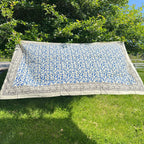 Wild Indigo Bloom – Hand Block Print Cotton Scarf, Oversized Boho Wrap & Lightweight Sarong