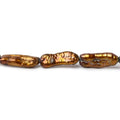 Copper Straight Drill Biwa Pearls 15 inch 20 pieces 20x7-23x10mm