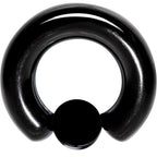 2G 9/16 White Faux Opal 8mm Disc Black IP BCR Captive Ring