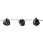 Dark Charoite Beads Top Drilled Faceted 8mm Heart Beads,