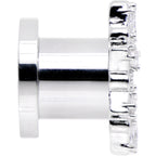 0G Clear Gem Flower Frame Screw Fit Tunnel Plug Set