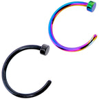 20G 5/16 Pack Set of 5 Assorted Stainless Steel Nose Hoop Rings