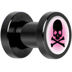 Pink Black Skull Black Anodized Screw Fit Plug Set 4G