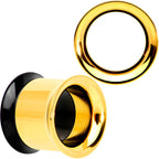 Gold PVD Black Two Tone Screw Fit Tunnel Plug Set 3mm to 16mm