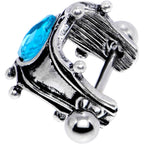 16G 1/2 Aqua Gem Queen of Hearts Cuff Cartilage Earring