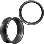 Thin Flexible Metallic Black Silicone Tunnel Plug Set 6mm to 25mm