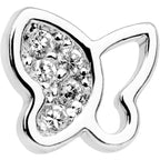 20G 1/4 Clear CZ Gem Half Paved Butterfly Nose Bone