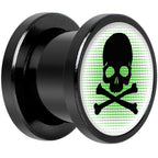Green Black Skull Black Anodized Screw Fit Plug Set 00G