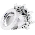 1/2 Clear Gem Flower Frame Screw Fit Tunnel Plug Set