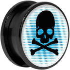 Blue Black Skull Black Anodized Screw Fit Plug Set 20mm