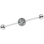 14G Black White Leopard Eyes Industrial Barbell 37mm