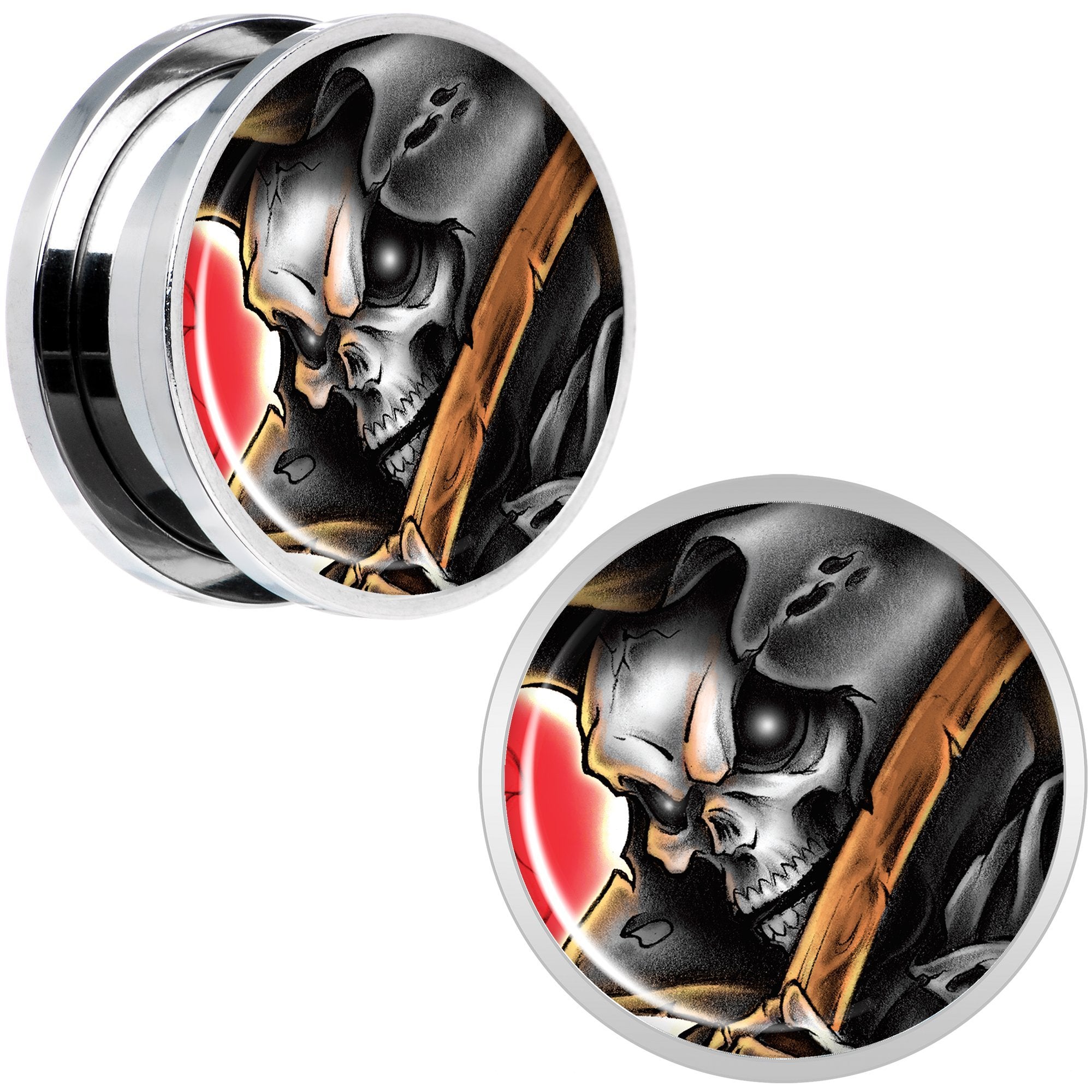Wake the Dead Grim Reaper Halloween Plug Set  5mm to 16mm