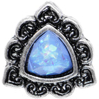 16G Iridescent Blue Faux Opal Ornate Tragus Cartilage Earring