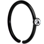 20G 5/16 Clear Gem Black Seamless Circular Ring