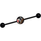 14G Wake the Dead Grim Reaper Halloween Black Industrial Barbell 37mm
