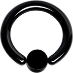 10G 1/2 Clear Gem 5mm Disc Black BCR Captive Ring