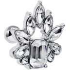 16G 1/4 Clear Gem Flower Tiara Amulet Cartilage Tragus Earring