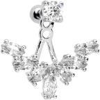 1/4 Clear Gem Darling Fan Dangle Cartilage Tragus Piercing