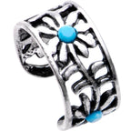 Blue Orb Flower Halo Toe Ring
