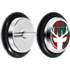 Red Green Plaid Reindeer Cheater Plug Set