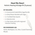 Heal My Heart - Holistic Healing Smudge Kit (5 pieces)