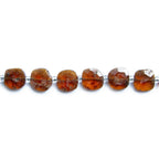 Hessonite Garnet faceted pillow beads 14 inch 37 pieces 7.5x7.5mm average