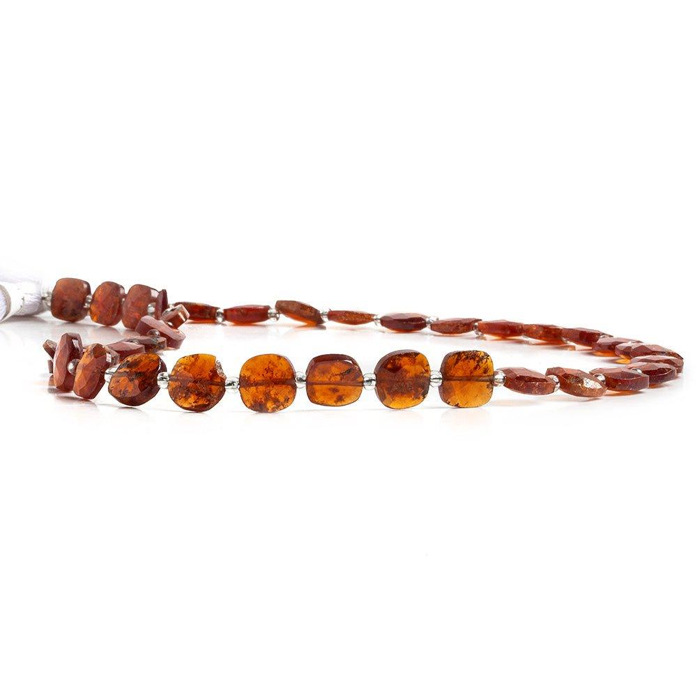 Hessonite Garnet faceted pillow beads 14 inch 37 pieces 7.5x7.5mm average