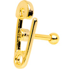 16G 1/4 Gold PVD Open Safety Pin Tragus Cartilage Earring