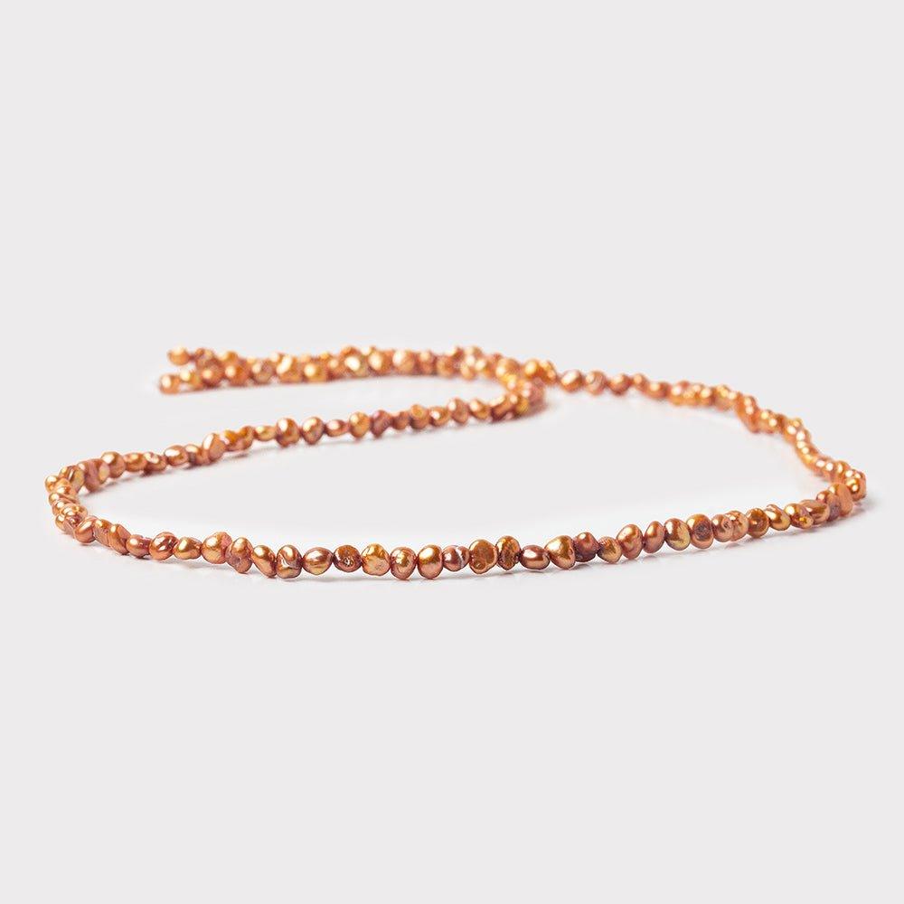 3-4mm Hot Toffee Baroque Pearls 15 inch 115 beads