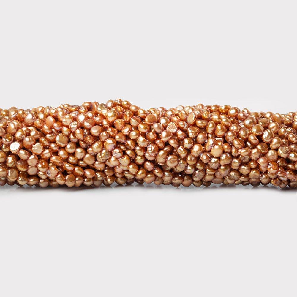 3-4mm Hot Toffee Baroque Pearls 15 inch 115 beads
