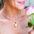 I Am Love - 333 Pink Opal Silver Necklace of True Love