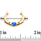 3/4 Blue Faux Opal Diving to You Dolphin Duet Nipple Shield Set