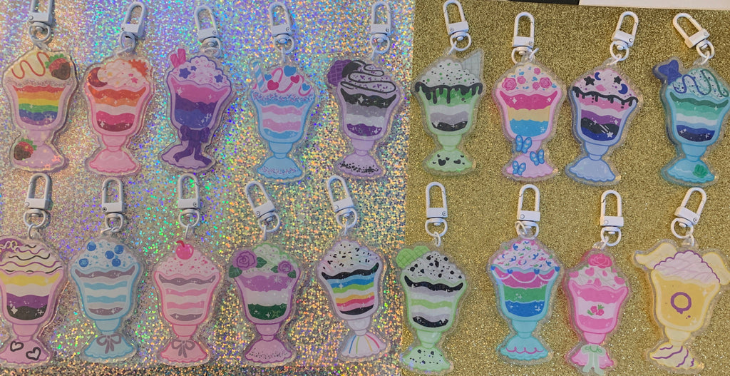 Pride Milkshake ~ HOLO Acrylic Charms