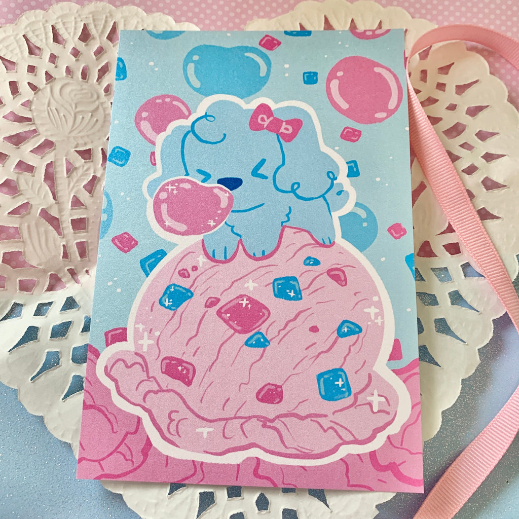 Bubblegum Ice Cream Puppy ~ SHIMMER PRINT