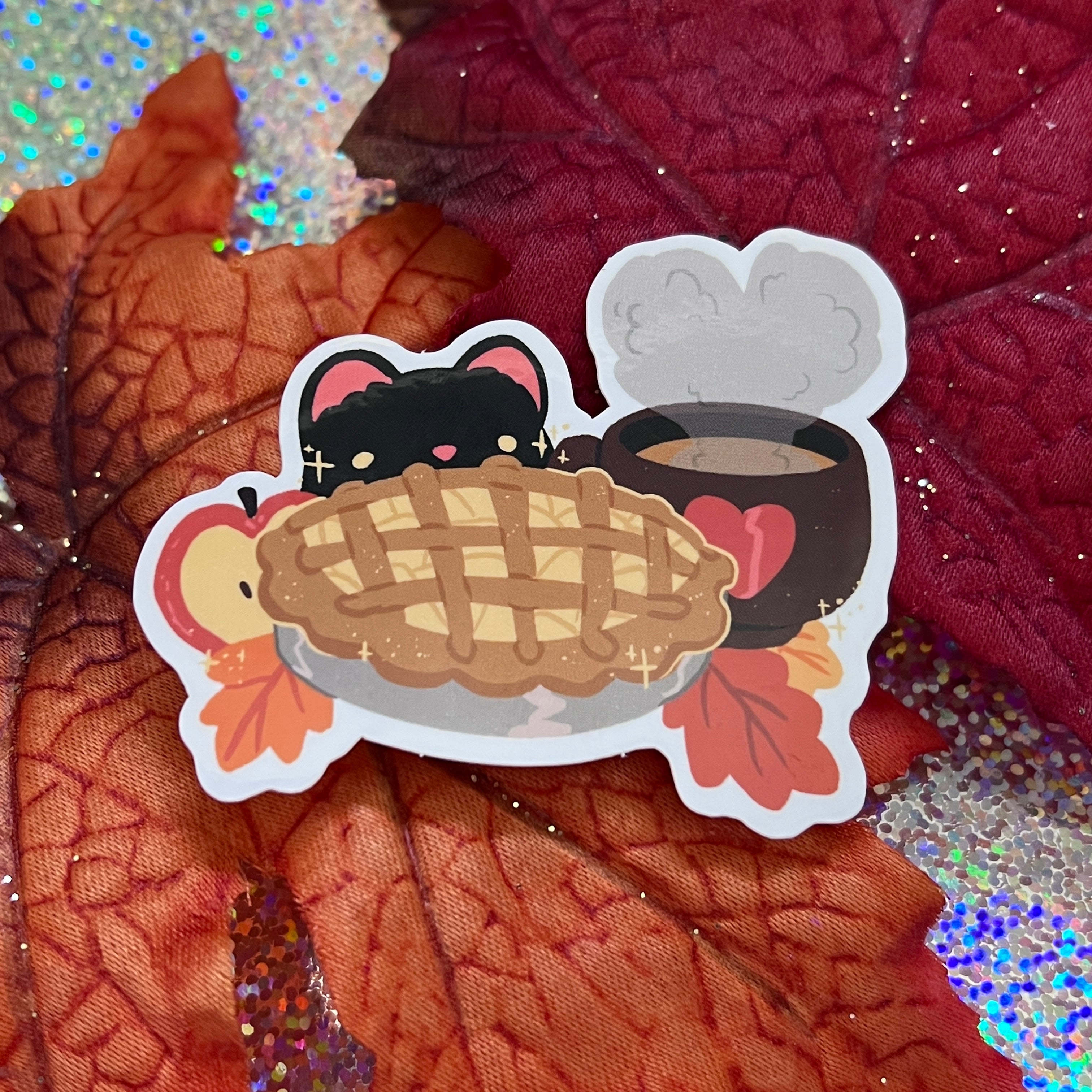 Autumn Cat Scene ~ Sticker