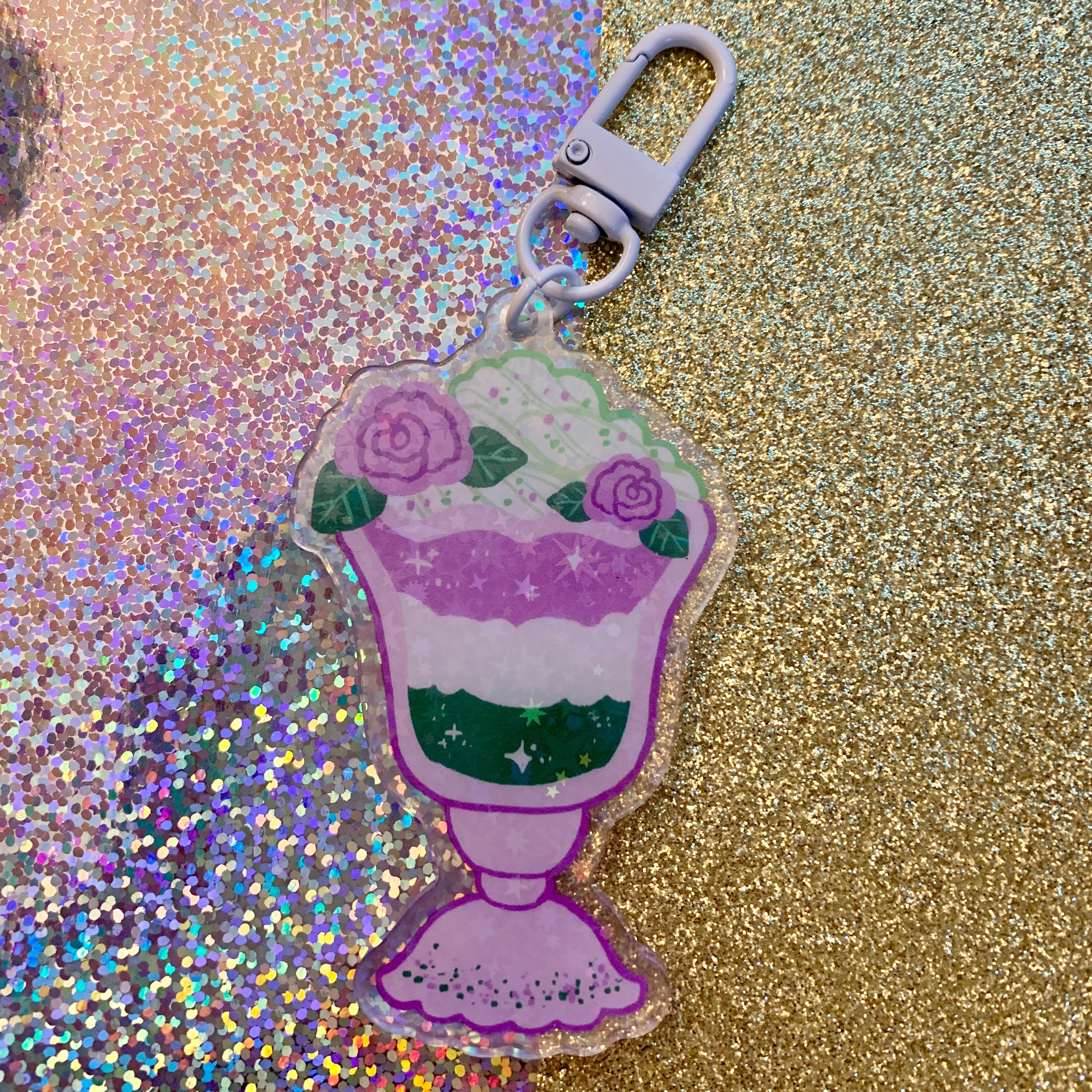 Pride Milkshake ~ HOLO Acrylic Charms