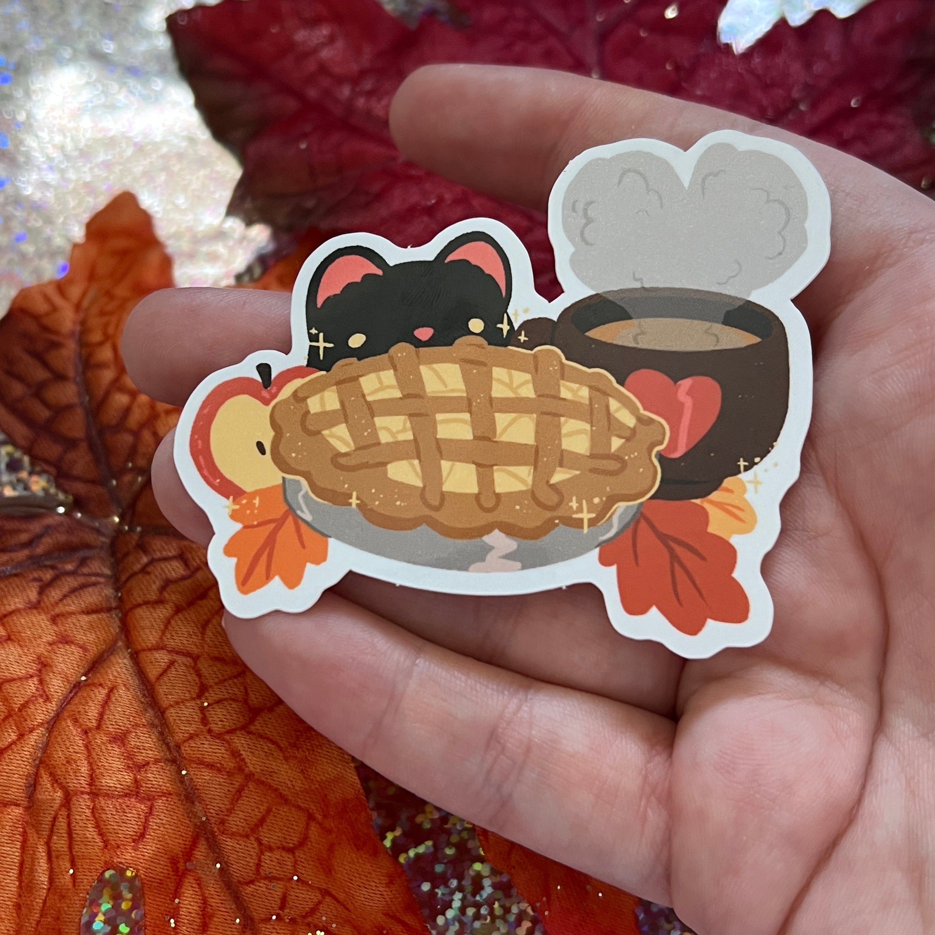 Autumn Cat Scene ~ Sticker