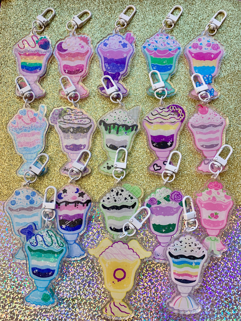 Pride Milkshake ~ HOLO Acrylic Charms