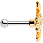 16G 1/4 Gold Tone Sacred Heart Tragus Cartilage Earring