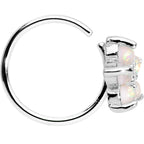 20G Clear CZ White Faux Opal Seamless Circular Ring