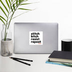 Stitch Bitch Resist Repeat Bubble-free 4" square sticker