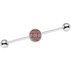 14G Red Green Christmas Sweater Industrial Barbell 37mm